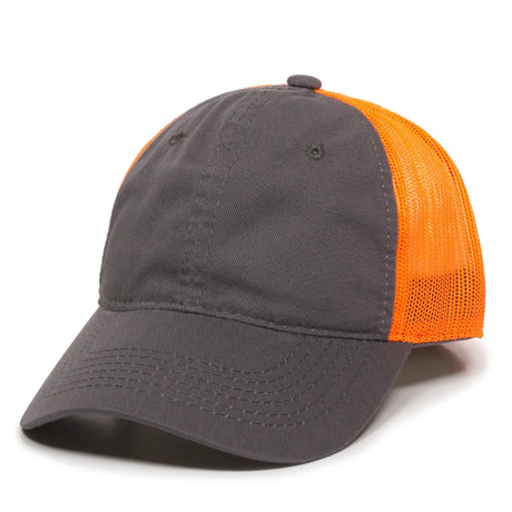 Outdoor Cap FWT-130 Garment Washed Unstructured Trucker Hat Unisex Accessories Hats & Caps