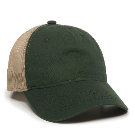 Outdoor Cap FWT-130 Garment Washed Unstructured Trucker Hat Unisex Accessories Hats & Caps