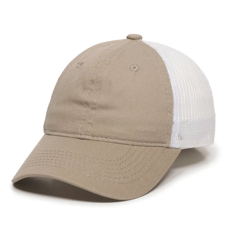 Outdoor Cap FWT-130 Garment Washed Unstructured Trucker Hat Unisex Accessories Hats & Caps