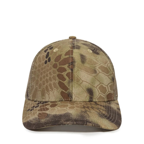 Outdoor Cap OC771CAMO Contrast Construction Canvas Camo Structured Trucker Hat Unisex Accessories Hats & Caps