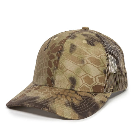 Outdoor Cap OC771CAMO Contrast Construction Canvas Camo Structured Trucker Hat Unisex Accessories Hats & Caps