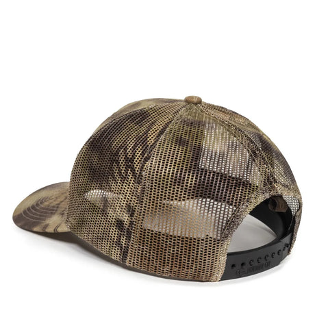 Outdoor Cap OC771CAMO Contrast Construction Canvas Camo Structured Trucker Hat Unisex Accessories Hats & Caps