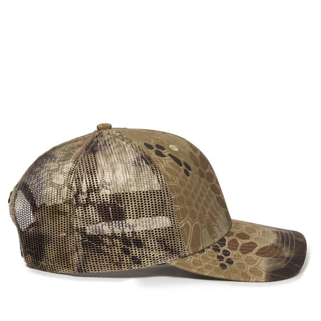Outdoor Cap OC771CAMO Contrast Construction Canvas Camo Structured Trucker Hat Unisex Accessories Hats & Caps