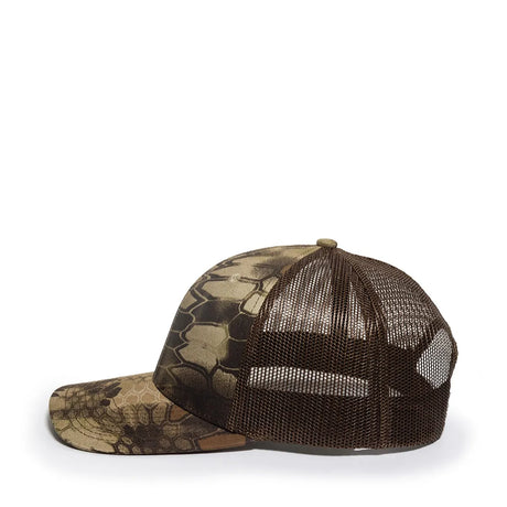 Outdoor Cap OC771CAMO Contrast Construction Canvas Camo Structured Trucker Hat Unisex Accessories Hats & Caps