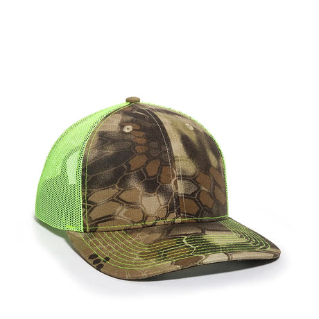 Outdoor Cap OC771CAMO Contrast Construction Canvas Camo Structured Trucker Hat Unisex Accessories Hats & Caps
