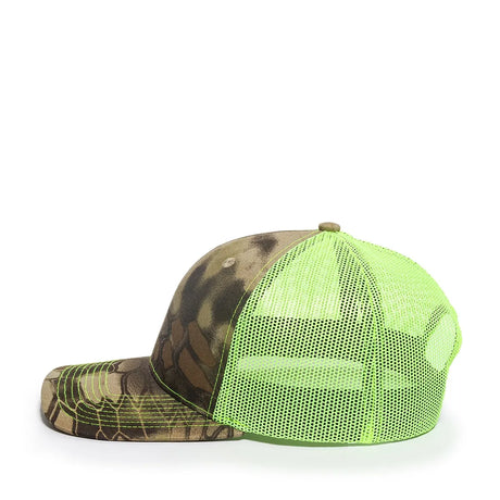 Outdoor Cap OC771CAMO Contrast Construction Canvas Camo Structured Trucker Hat Unisex Accessories Hats & Caps