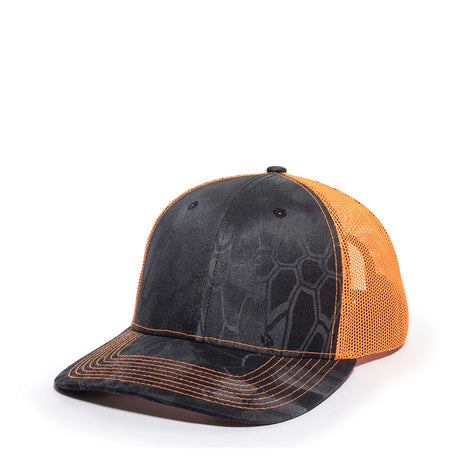 Outdoor Cap OC771CAMO Contrast Construction Canvas Camo Structured Trucker Hat Unisex Accessories Hats & Caps