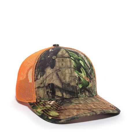 Outdoor Cap OC771CAMO Contrast Construction Canvas Camo Structured Trucker Hat Unisex Accessories Hats & Caps