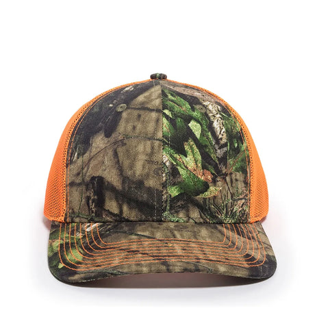 Outdoor Cap OC771CAMO Contrast Construction Canvas Camo Structured Trucker Hat Unisex Accessories Hats & Caps