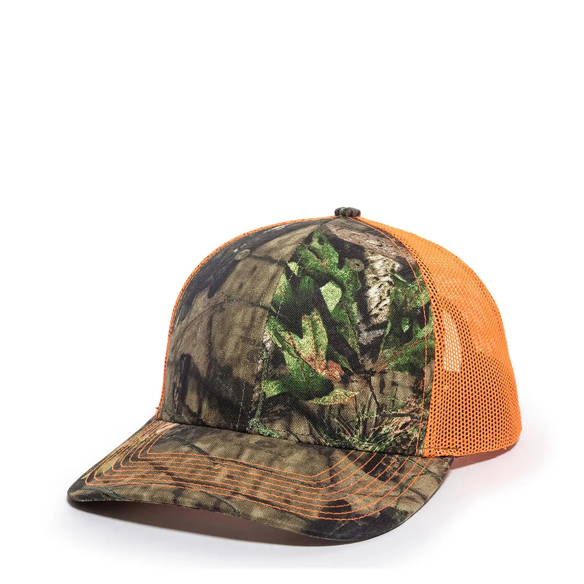 Outdoor Cap OC771CAMO Contrast Construction Canvas Camo Structured Trucker Hat Unisex Accessories Hats & Caps