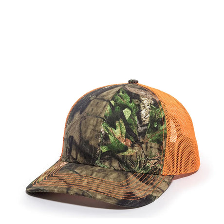 Outdoor Cap OC771CAMO Contrast Construction Canvas Camo Structured Trucker Hat Unisex Accessories Hats & Caps