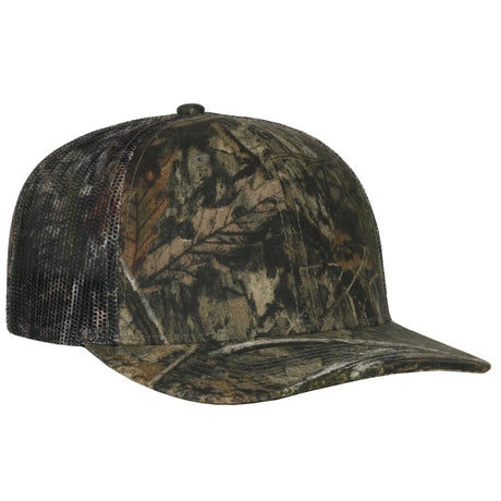 Outdoor Cap OC771CAMO Contrast Construction Canvas Camo Structured Trucker Hat Unisex Accessories Hats & Caps