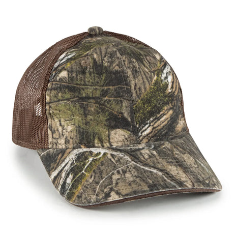 Outdoor Cap OC771CAMO Contrast Construction Canvas Camo Structured Trucker Hat Unisex Accessories Hats & Caps
