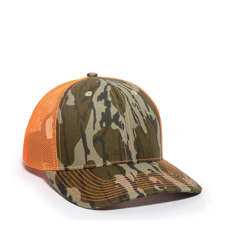 Outdoor Cap OC771CAMO Contrast Construction Canvas Camo Structured Trucker Hat Unisex Accessories Hats & Caps