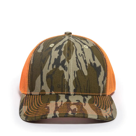 Outdoor Cap OC771CAMO Contrast Construction Canvas Camo Structured Trucker Hat Unisex Accessories Hats & Caps