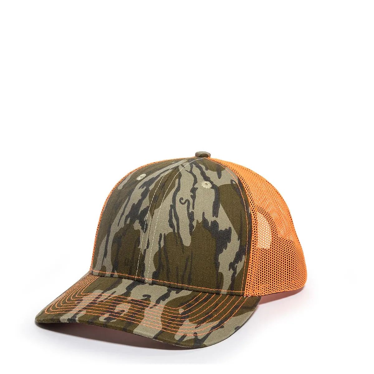 Outdoor Cap OC771CAMO Contrast Construction Canvas Camo Structured Trucker Hat Unisex Accessories Hats & Caps