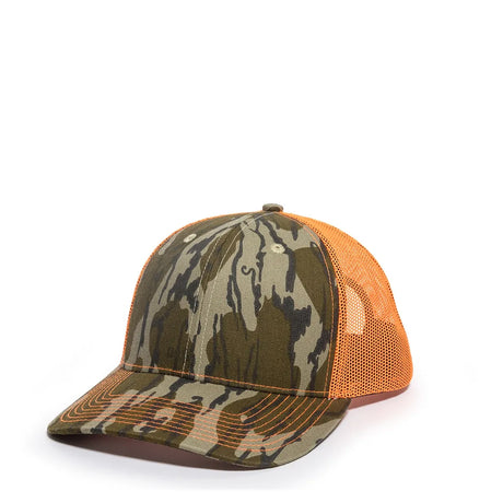 Outdoor Cap OC771CAMO Contrast Construction Canvas Camo Structured Trucker Hat Unisex Accessories Hats & Caps