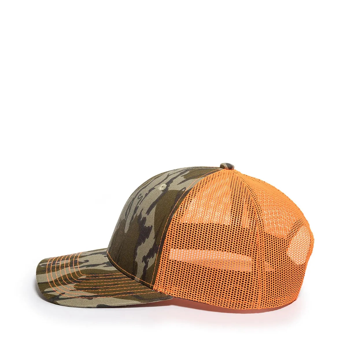 Outdoor Cap OC771CAMO Contrast Construction Canvas Camo Structured Trucker Hat Unisex Accessories Hats & Caps
