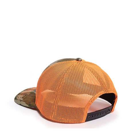 Outdoor Cap OC771CAMO Contrast Construction Canvas Camo Structured Trucker Hat Unisex Accessories Hats & Caps