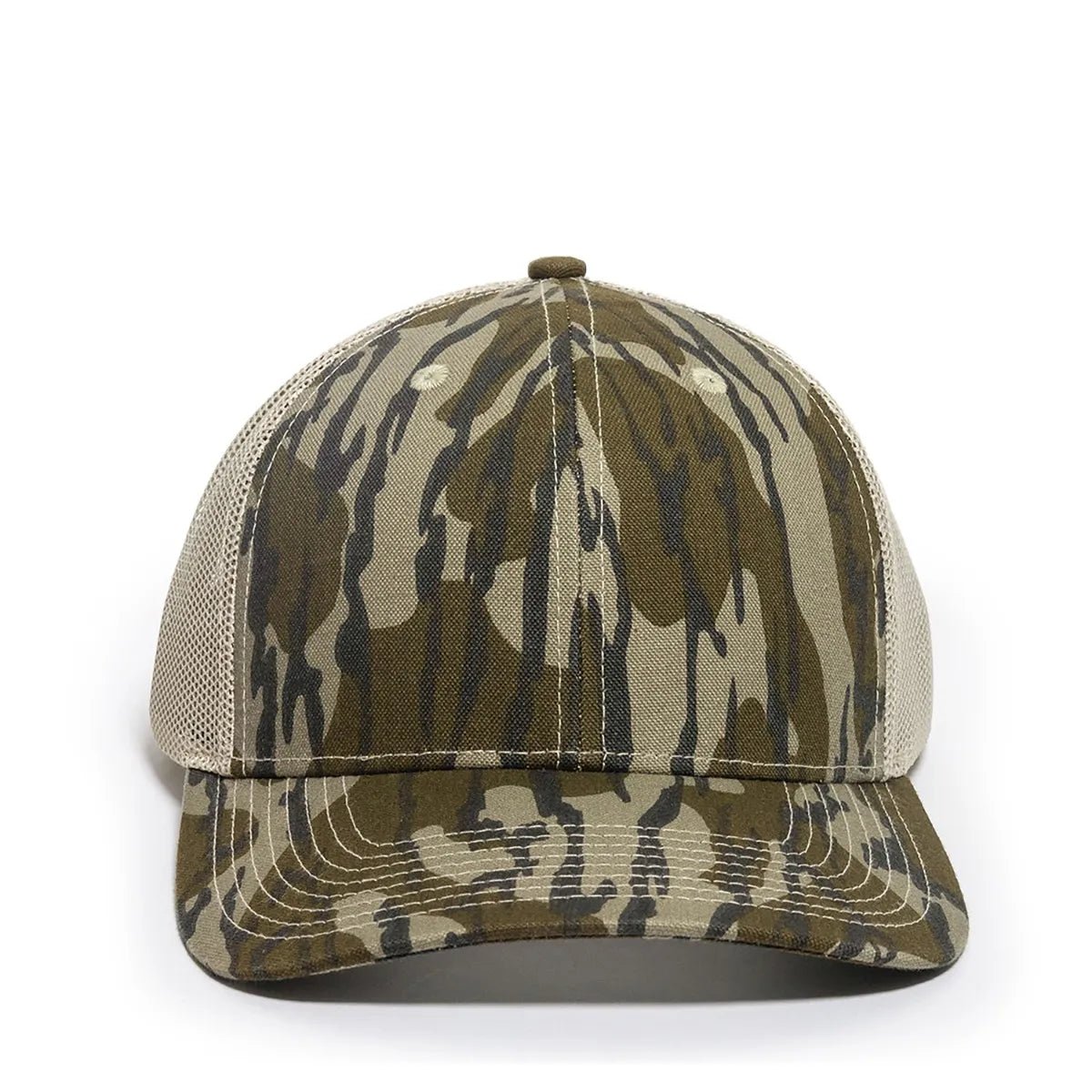 Outdoor Cap OC771CAMO Contrast Construction Canvas Camo Structured Trucker Hat Unisex Accessories Hats & Caps
