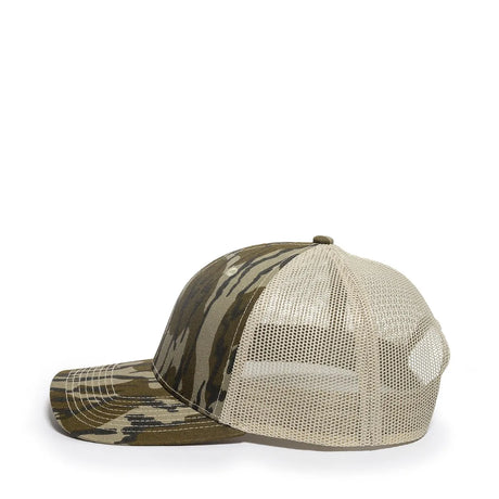 Outdoor Cap OC771CAMO Contrast Construction Canvas Camo Structured Trucker Hat Unisex Accessories Hats & Caps