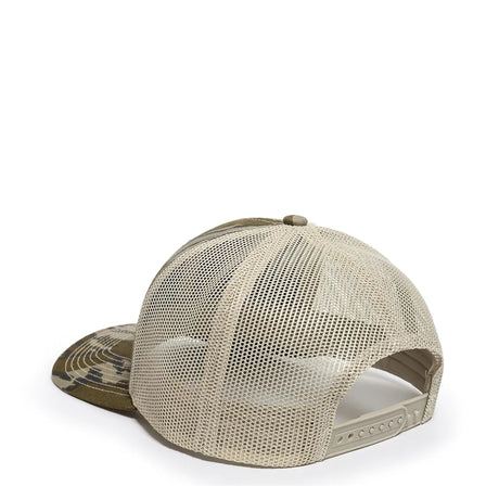Outdoor Cap OC771CAMO Contrast Construction Canvas Camo Structured Trucker Hat Unisex Accessories Hats & Caps