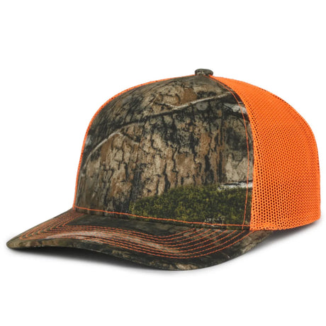 Outdoor Cap OC771CAMO Contrast Construction Canvas Camo Structured Trucker Hat Unisex Accessories Hats & Caps