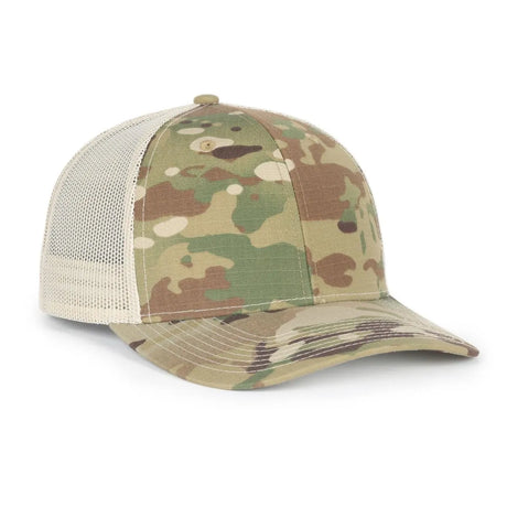 Outdoor Cap OC771CAMO Contrast Construction Canvas Camo Structured Trucker Hat Unisex Accessories Hats & Caps