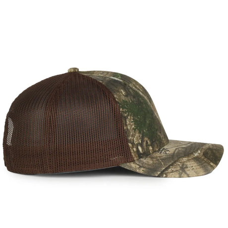 Outdoor Cap OC771CAMO Contrast Construction Canvas Camo Structured Trucker Hat Unisex Accessories Hats & Caps