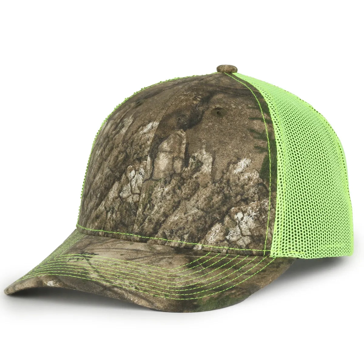 Outdoor Cap OC771CAMO Contrast Construction Canvas Camo Structured Trucker Hat Unisex Accessories Hats & Caps