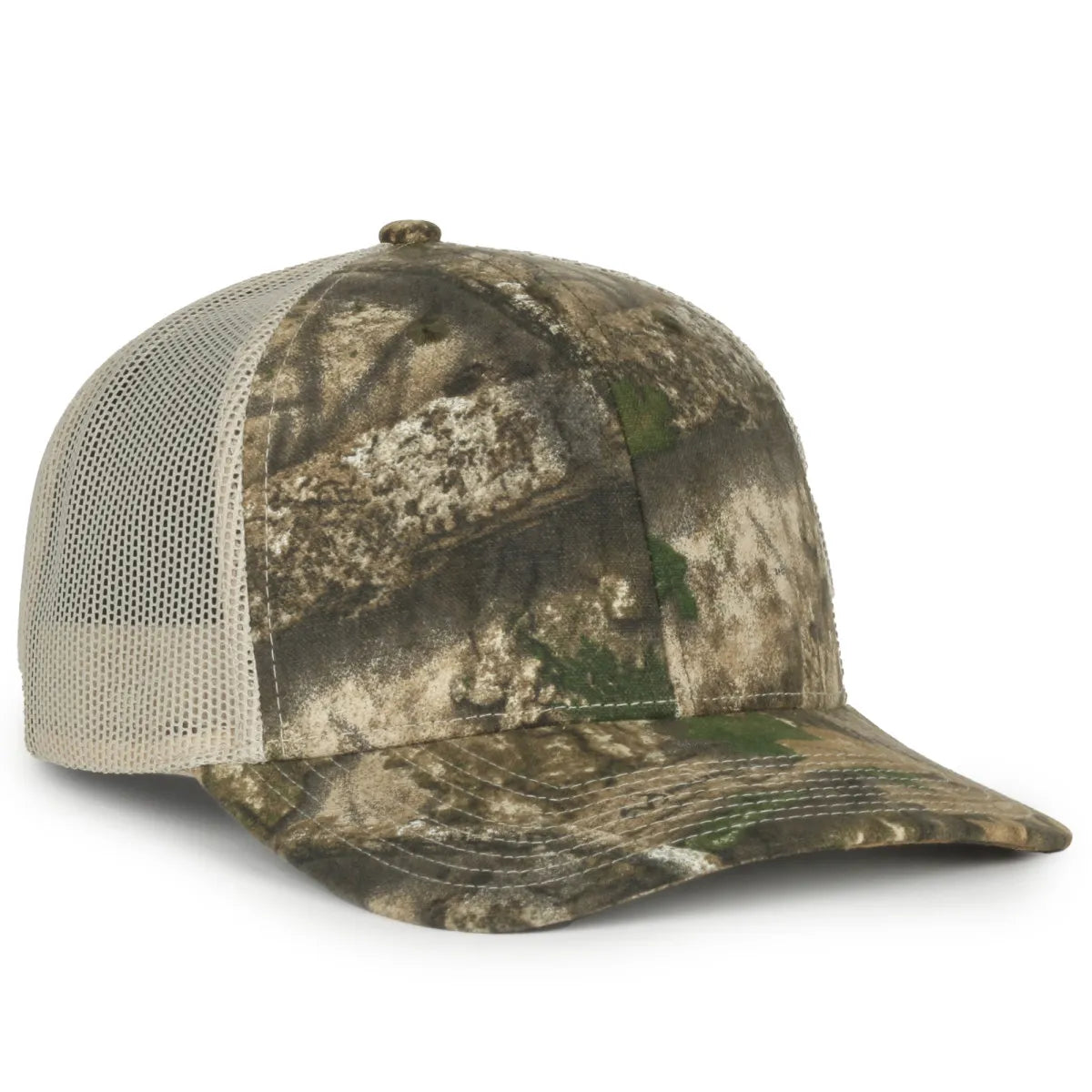 Outdoor Cap OC771CAMO Contrast Construction Canvas Camo Structured Trucker Hat Unisex Accessories Hats & Caps