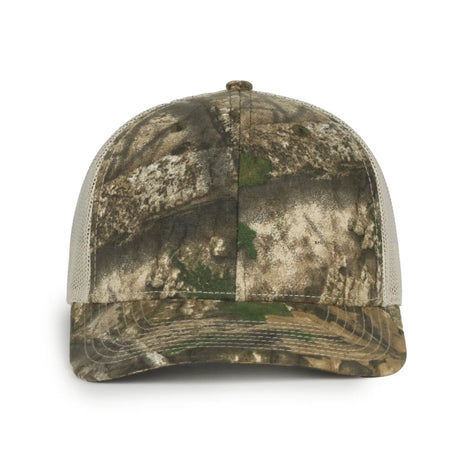 Outdoor Cap OC771CAMO Contrast Construction Canvas Camo Structured Trucker Hat Unisex Accessories Hats & Caps