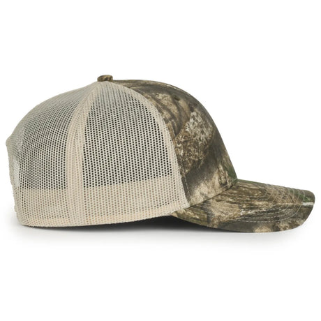 Outdoor Cap OC771CAMO Contrast Construction Canvas Camo Structured Trucker Hat Unisex Accessories Hats & Caps