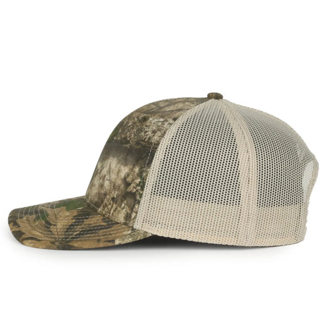 Outdoor Cap OC771CAMO Contrast Construction Canvas Camo Structured Trucker Hat Unisex Accessories Hats & Caps