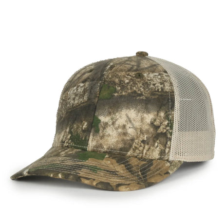 Outdoor Cap OC771CAMO Contrast Construction Canvas Camo Structured Trucker Hat Unisex Accessories Hats & Caps