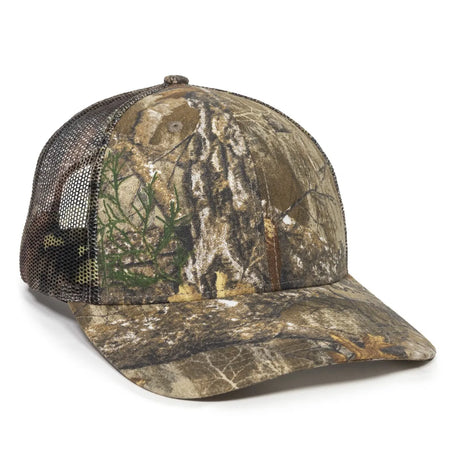 Outdoor Cap OC771CAMO Contrast Construction Canvas Camo Structured Trucker Hat Unisex Accessories Hats & Caps