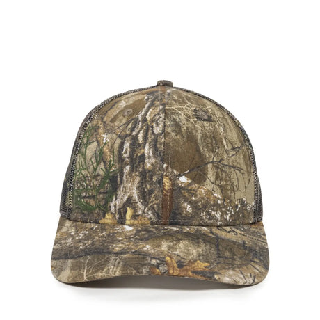 Outdoor Cap OC771CAMO Contrast Construction Canvas Camo Structured Trucker Hat Unisex Accessories Hats & Caps