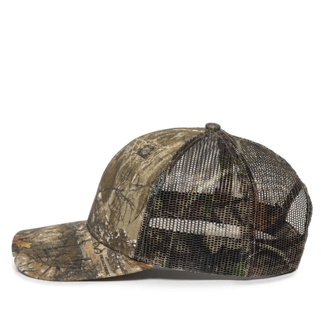 Outdoor Cap OC771CAMO Contrast Construction Canvas Camo Structured Trucker Hat Unisex Accessories Hats & Caps