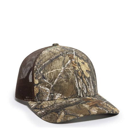 Outdoor Cap OC771CAMO Contrast Construction Canvas Camo Structured Trucker Hat Unisex Accessories Hats & Caps