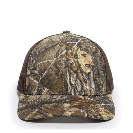 Outdoor Cap OC771CAMO Contrast Construction Canvas Camo Structured Trucker Hat Unisex Accessories Hats & Caps