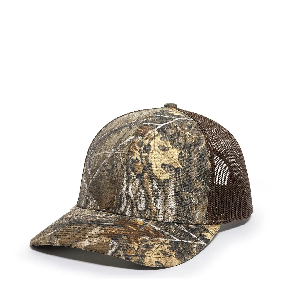 Outdoor Cap OC771CAMO Contrast Construction Canvas Camo Structured Trucker Hat Unisex Accessories Hats & Caps