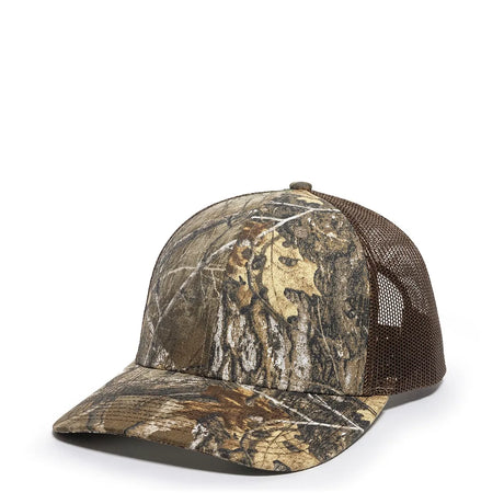 Outdoor Cap OC771CAMO Contrast Construction Canvas Camo Structured Trucker Hat Unisex Accessories Hats & Caps
