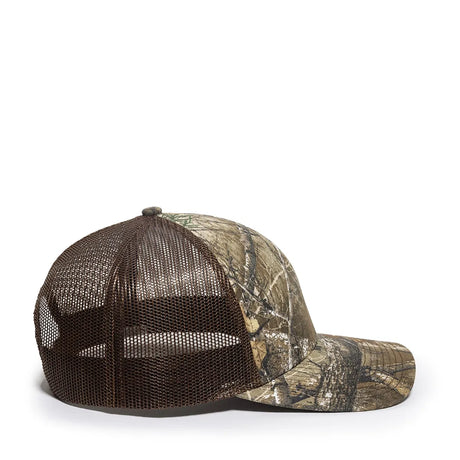 Outdoor Cap OC771CAMO Contrast Construction Canvas Camo Structured Trucker Hat Unisex Accessories Hats & Caps