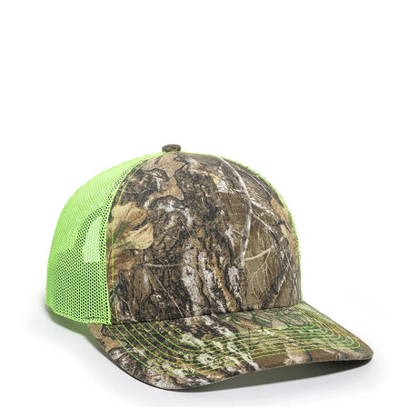 Outdoor Cap OC771CAMO Contrast Construction Canvas Camo Structured Trucker Hat Unisex Accessories Hats & Caps