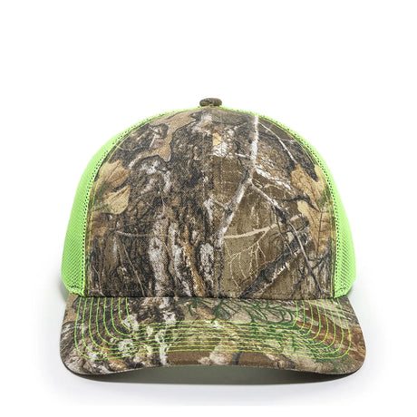 Outdoor Cap OC771CAMO Contrast Construction Canvas Camo Structured Trucker Hat Unisex Accessories Hats & Caps
