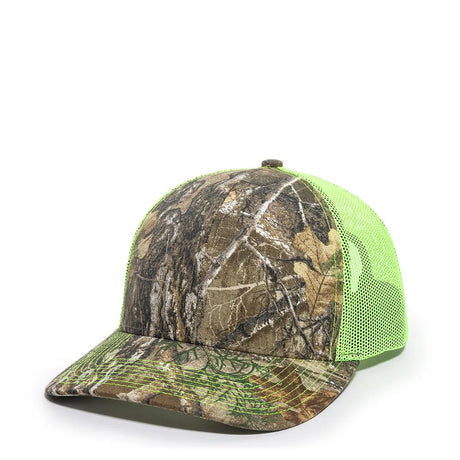 Outdoor Cap OC771CAMO Contrast Construction Canvas Camo Structured Trucker Hat Unisex Accessories Hats & Caps