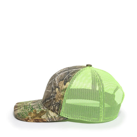 Outdoor Cap OC771CAMO Contrast Construction Canvas Camo Structured Trucker Hat Unisex Accessories Hats & Caps