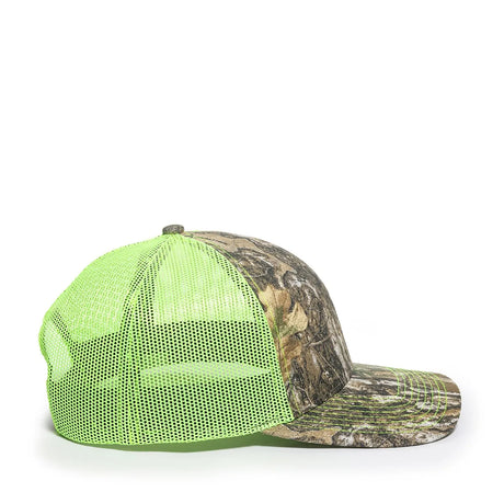 Outdoor Cap OC771CAMO Contrast Construction Canvas Camo Structured Trucker Hat Unisex Accessories Hats & Caps
