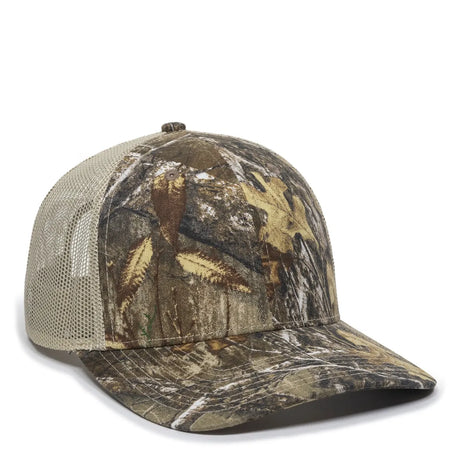 Outdoor Cap OC771CAMO Contrast Construction Canvas Camo Structured Trucker Hat Unisex Accessories Hats & Caps