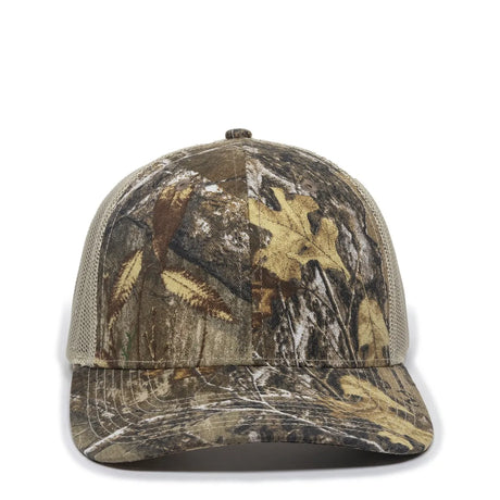 Outdoor Cap OC771CAMO Contrast Construction Canvas Camo Structured Trucker Hat Unisex Accessories Hats & Caps